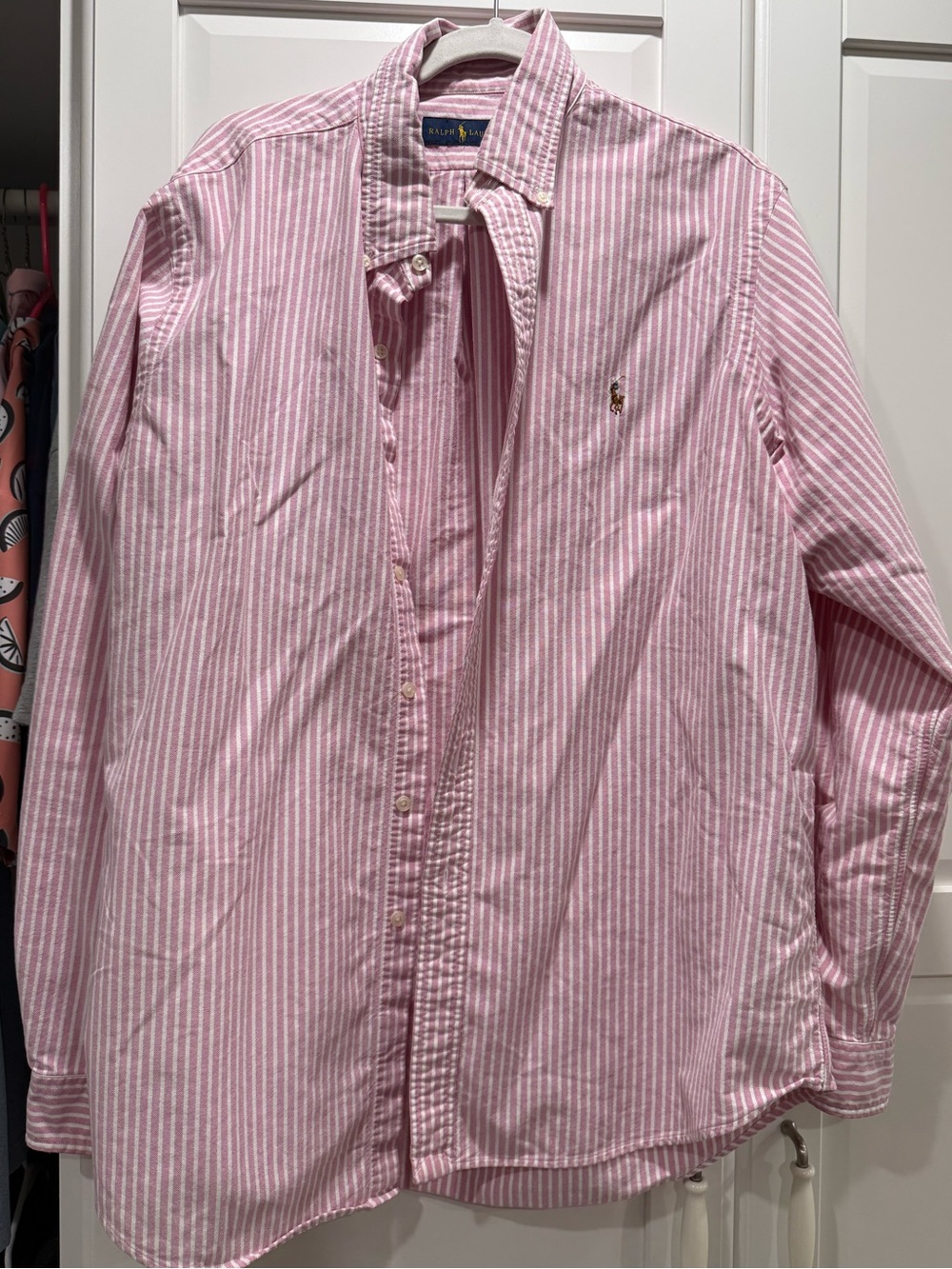 Ralph Lauren Pink & White Striped Button-Down Shirt